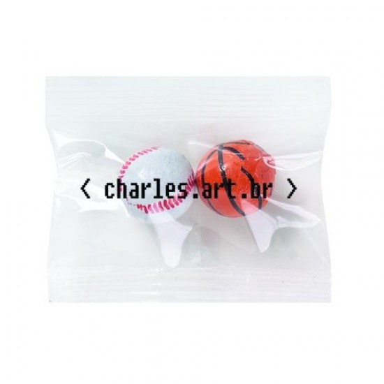 Custom Logo Promo Snax - Chocolate Sport Balls (.5 Oz.)