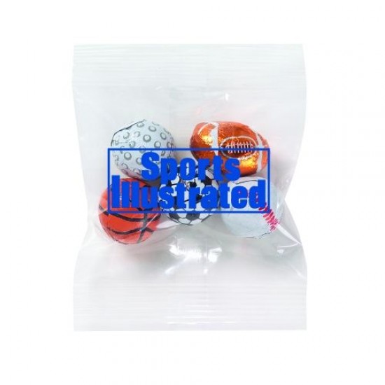 Custom Logo Promo Snax - Chocolate Sport Balls (1 Oz.)