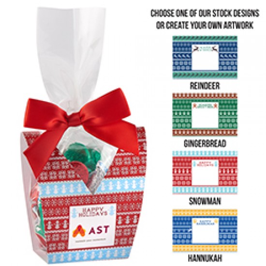 Custom Logo Ugly Sweater Desk Drop w/ Hershey's Holiday Kisses