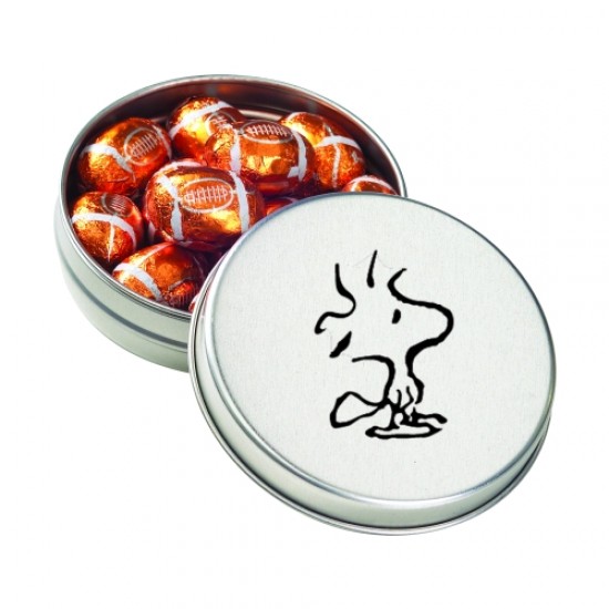 Custom Logo Medium Round Tin - Chocolate Sport Balls